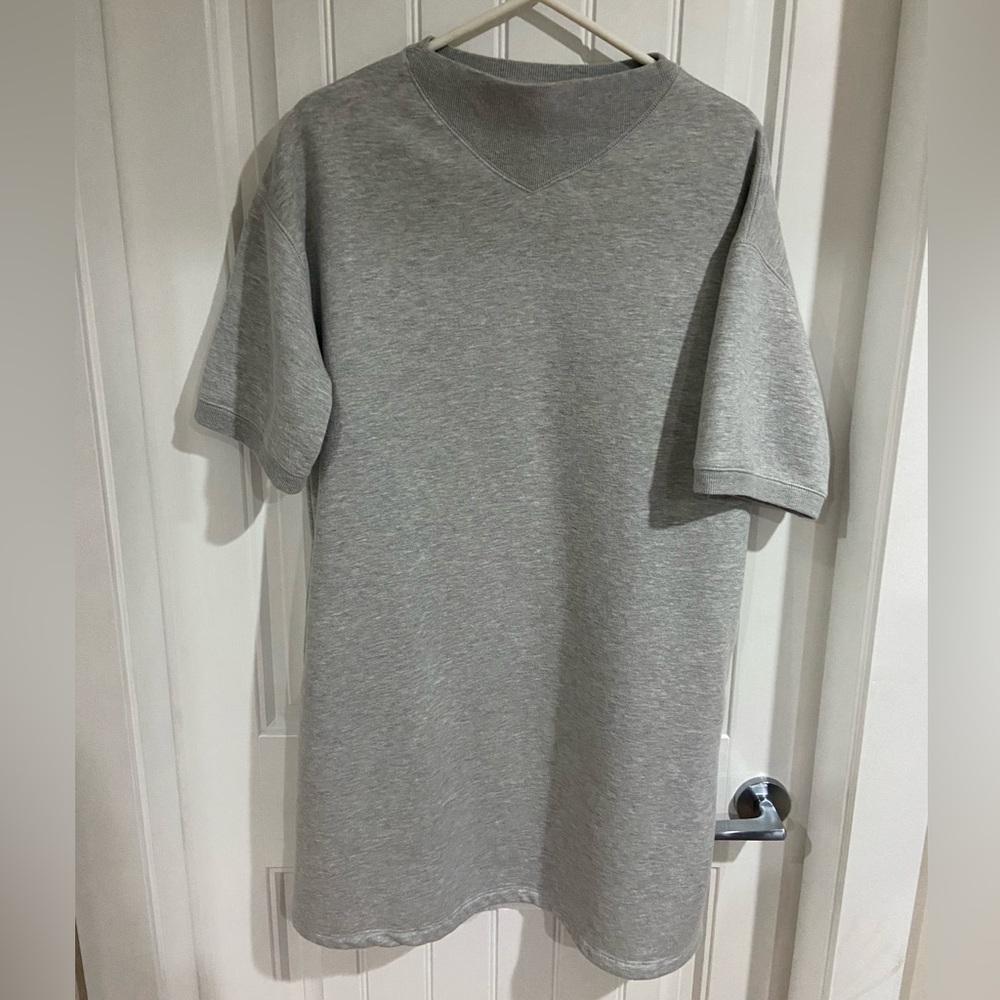 Askya Grey Mockneck Cotton-Blend Sweatshirt Dress Size L